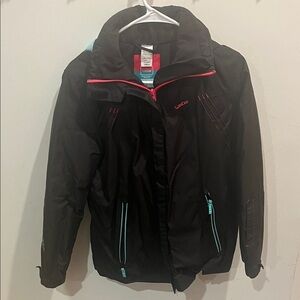 Girls WEDZE Black Ski Jacket